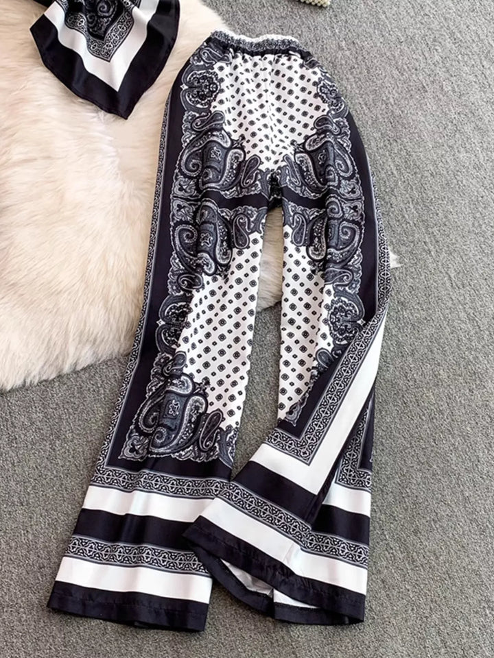 Tie Back Printed Cami and Pants Set