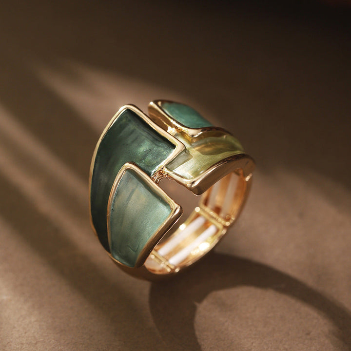 Womens Colorful Painted Oil Casual Ring