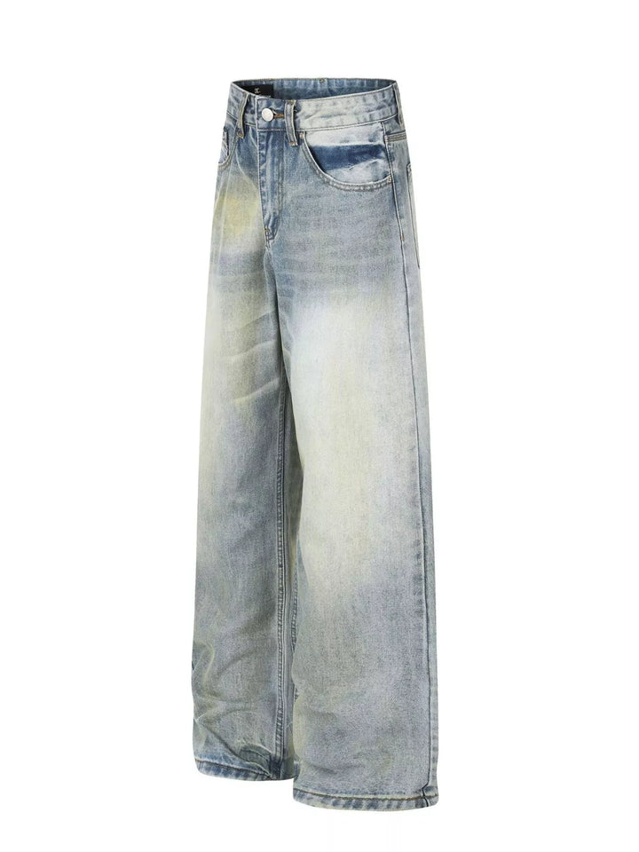 Men's Vintage Wash Wide Leg Jeans