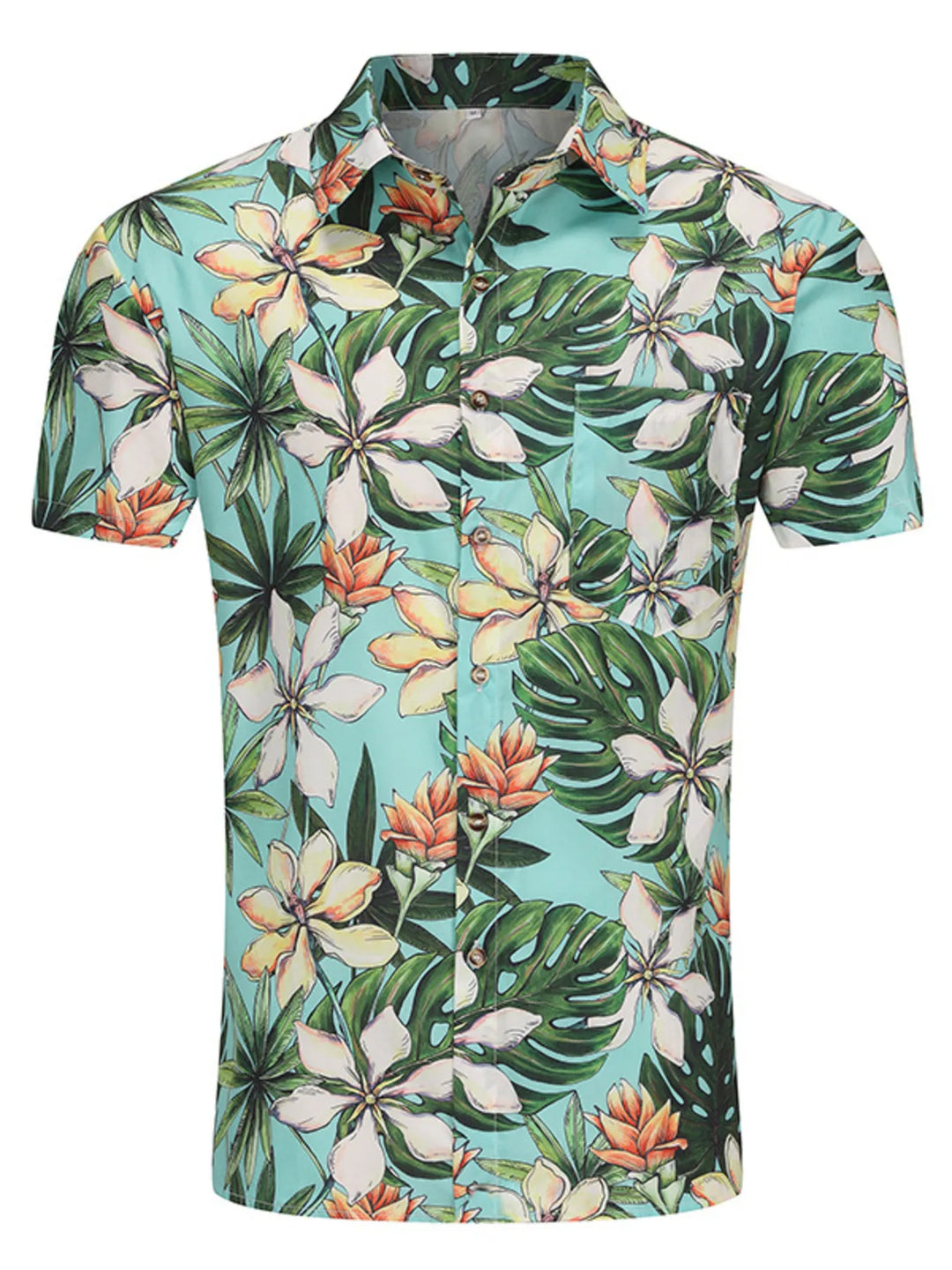 Men's Plus Size Printed Button Up Long Sleeve Shirt