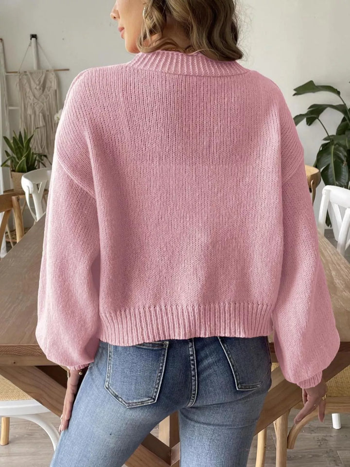Open Front Dropped Shoulder Cardigan