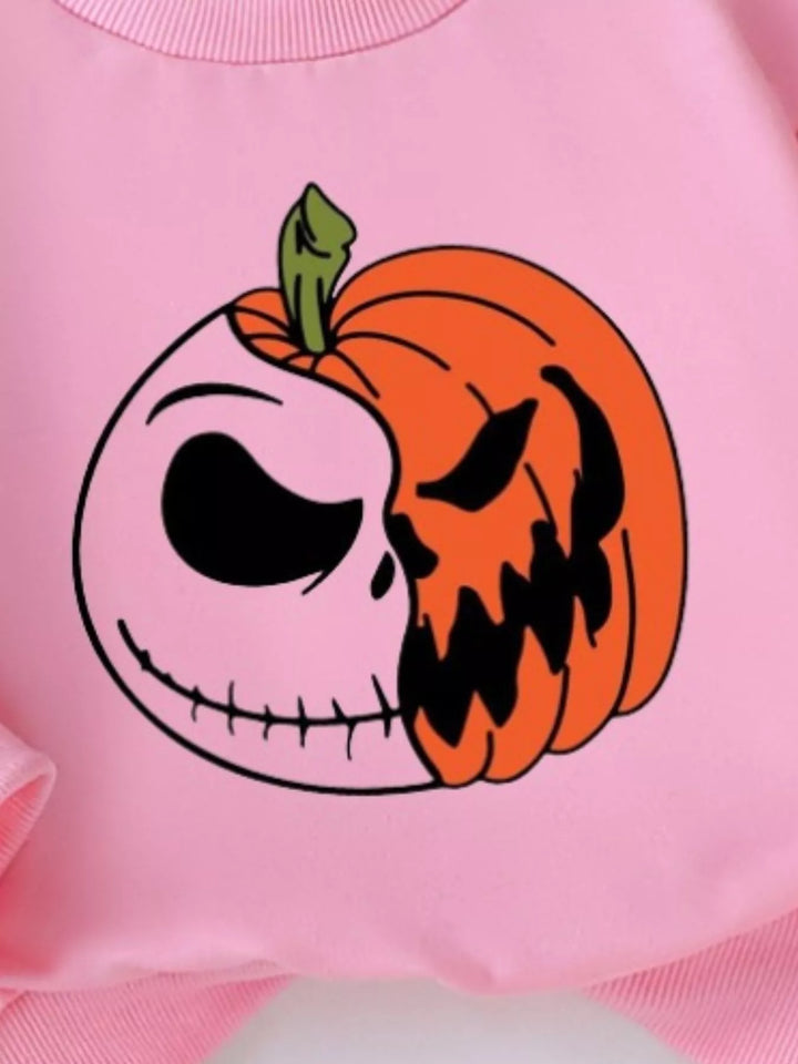 Children's Halloween Graphic Sweatshirt and Flare Pants Set