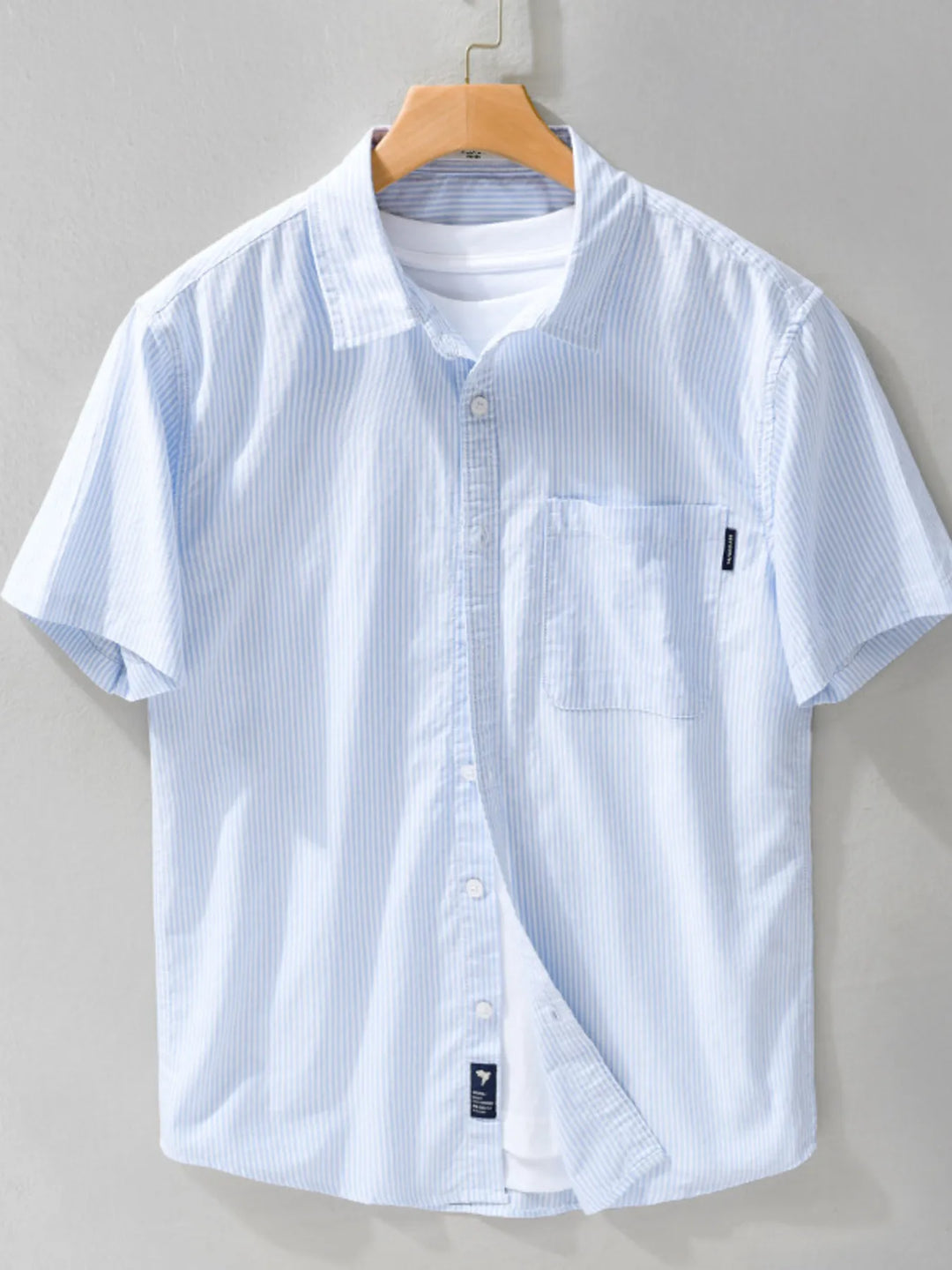 Men's Plus Size Striped Short Sleeve Casual Shirt