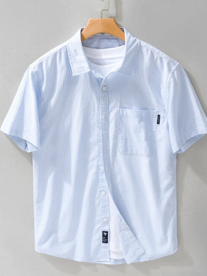 Men's Plus Size Striped Short Sleeve Casual Shirt