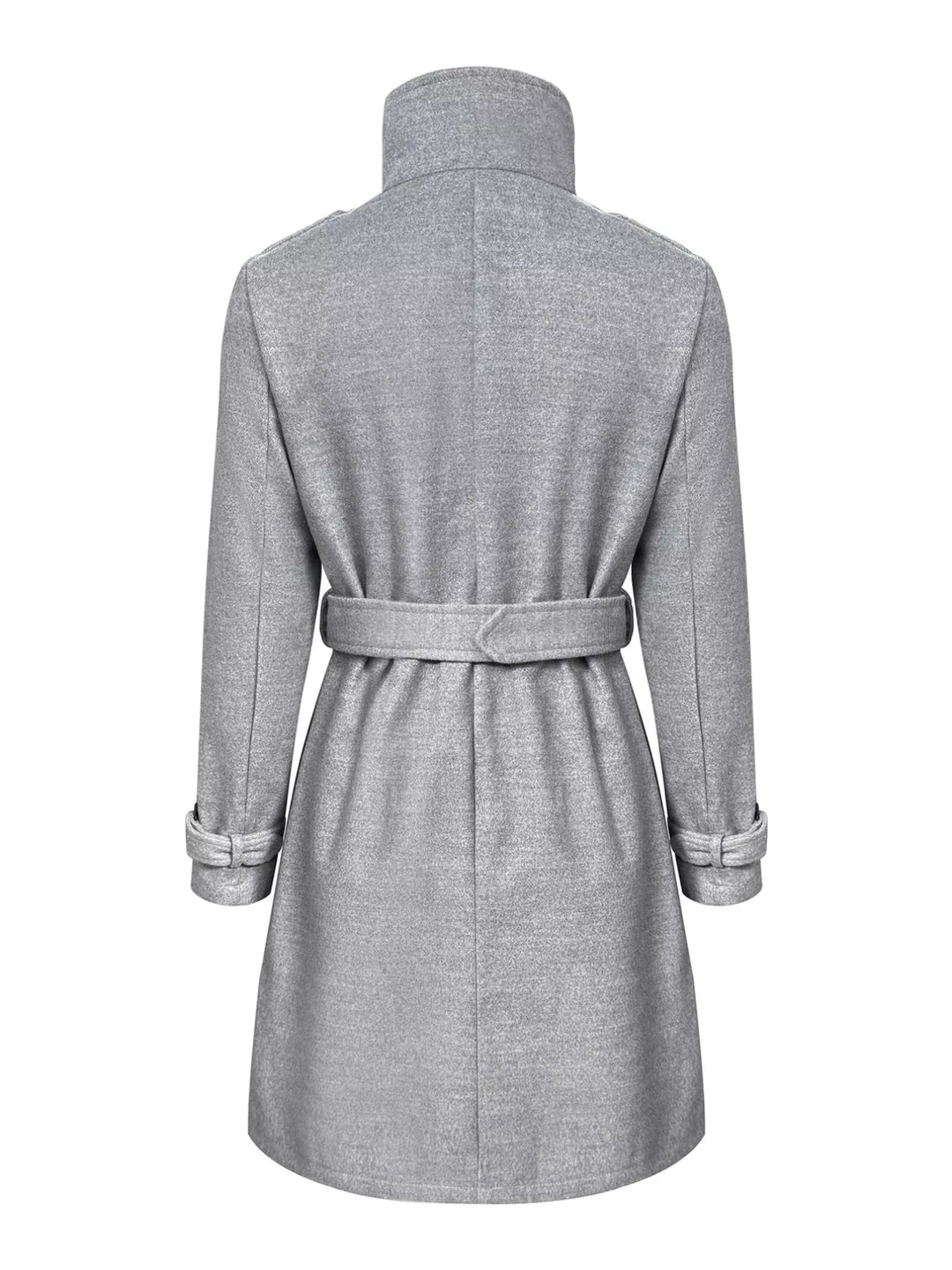 Button-Down Longline Coat with Belt