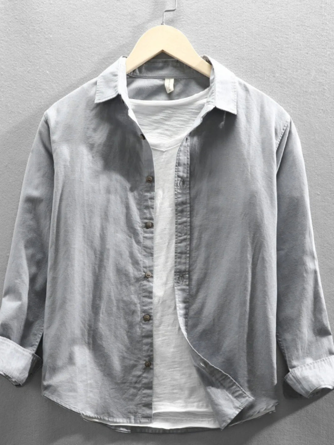 Men's Plus Size Button Up Long Sleeve Shirt