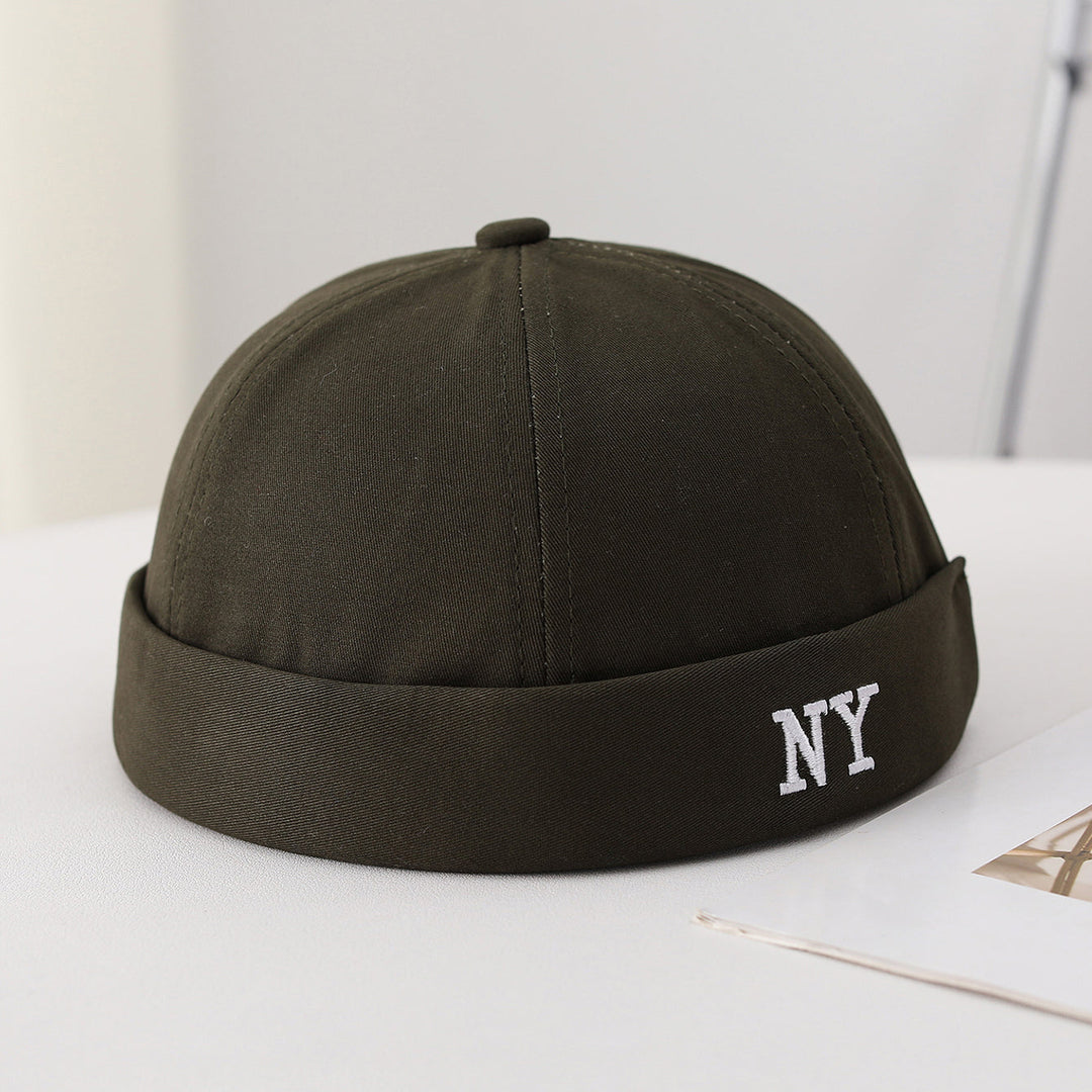 Men's Single-color Embroidered NY Letter Adjustable Trendy And Bohemian Style Landlord Hat, Suitable For Daily Casual Street Dance Outfits.