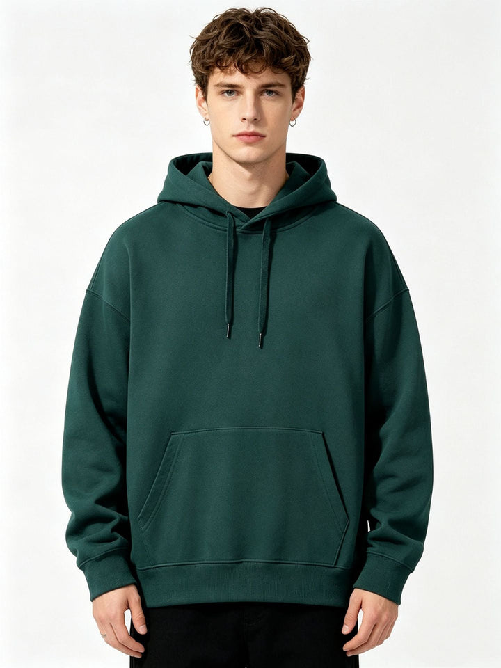 Dark Green Hooded Sweater For Men And Women
