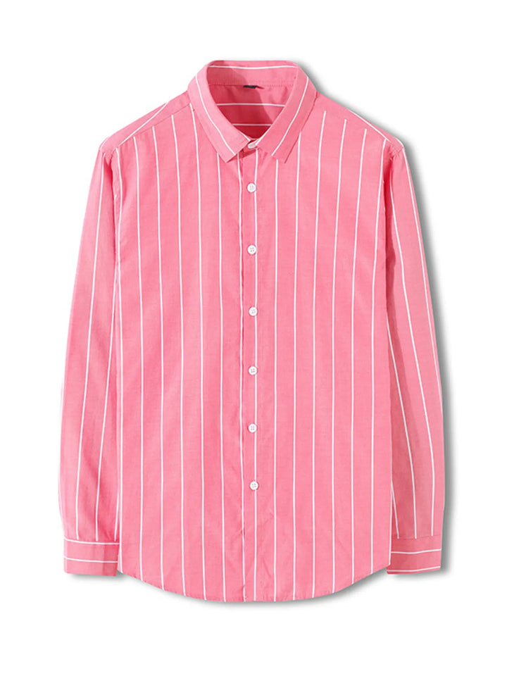 Men's Plus Size Classic Striped Long Sleeve Shirt