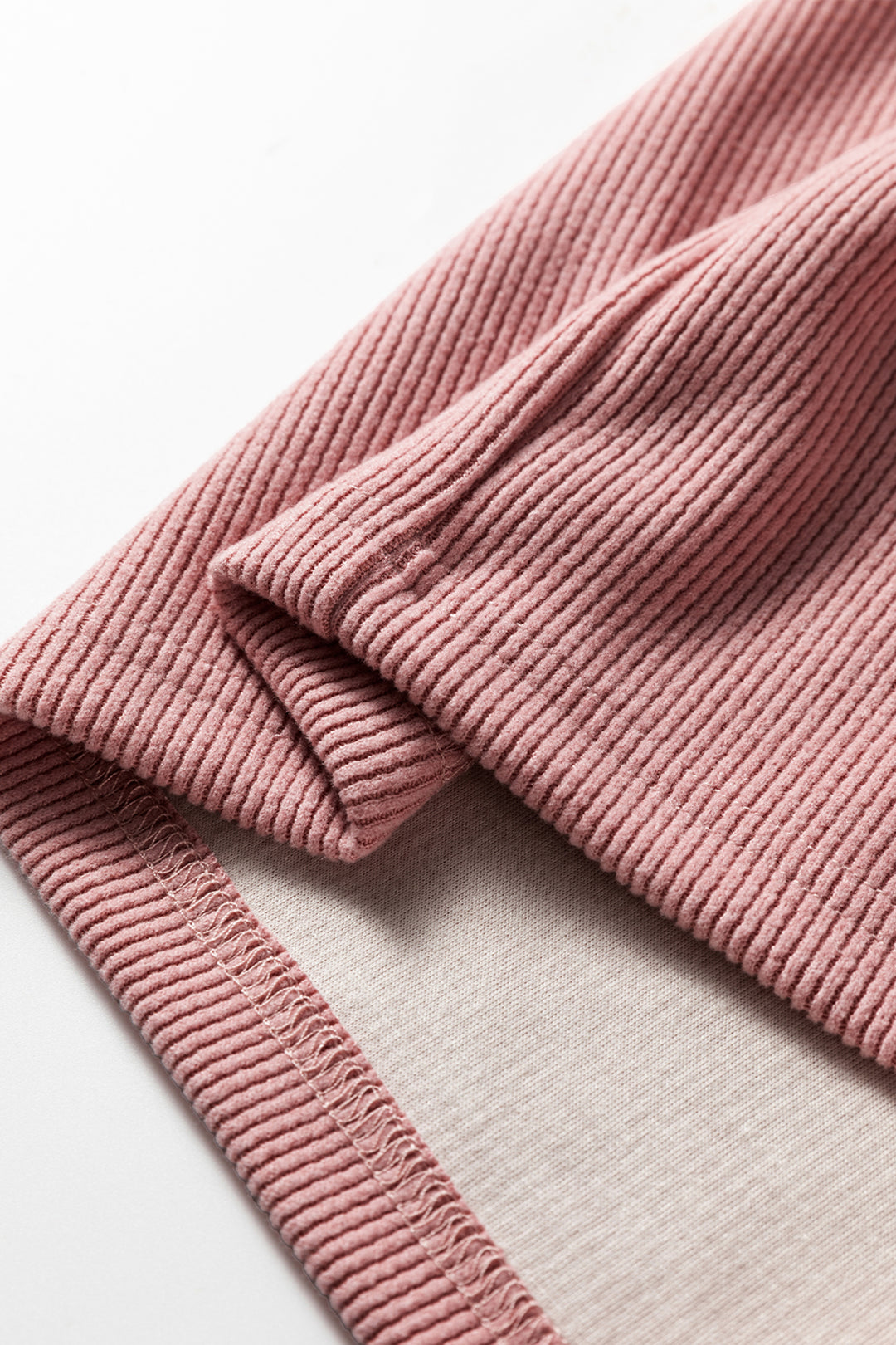 Rose Tan Lace Drawstring Pullover Hoodie and High Waist Pants Corduroy Suit