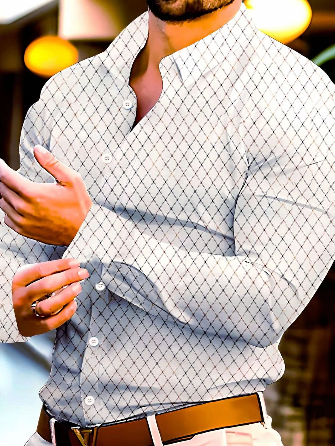 Men's Full Size Button Up Long Sleeve Shirt Plus Size