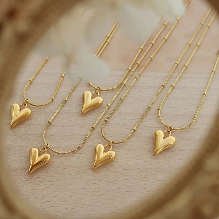 Titanium Steel Heart Pendant Necklace