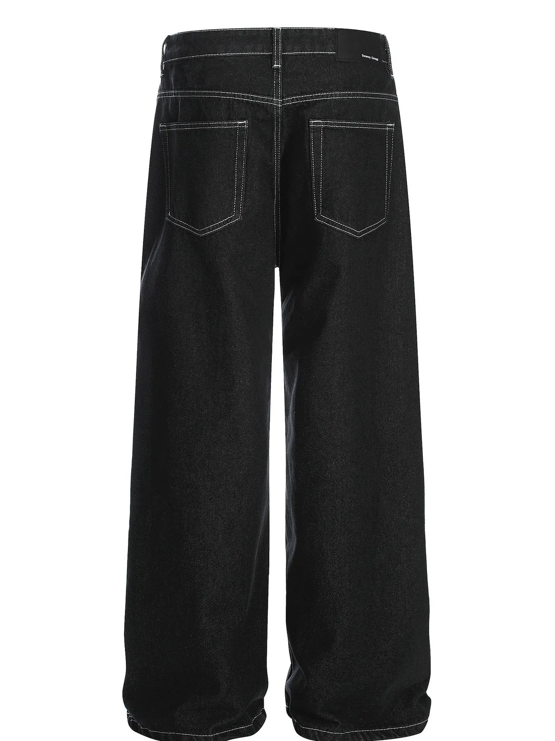 Men's Wide-Leg Contrast Stitch Jeans