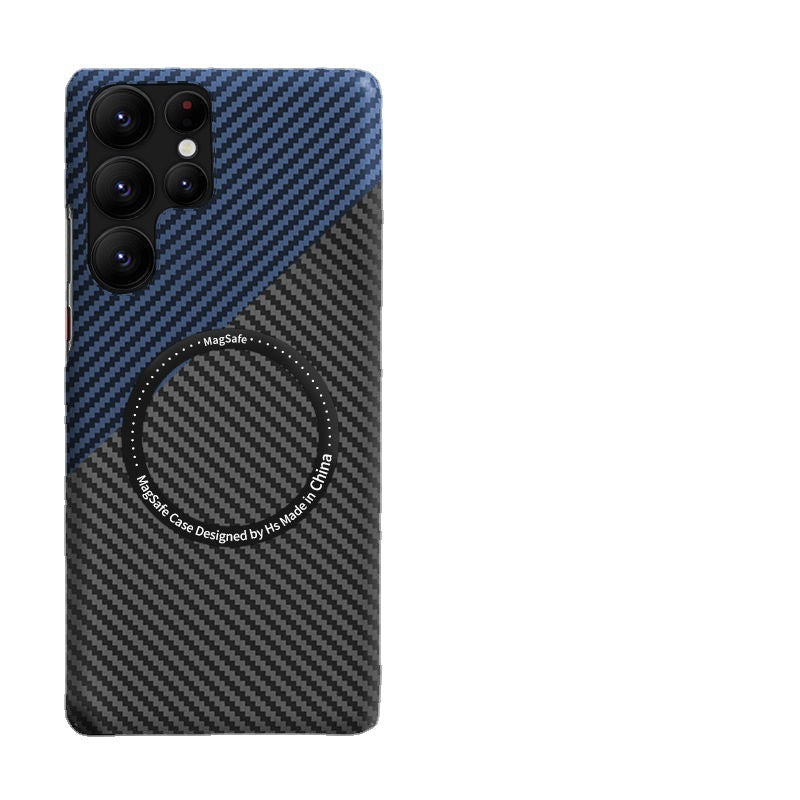 Carbon Fiber Phone Shell Magnetic Kevlar Drop-resistant Protective Case