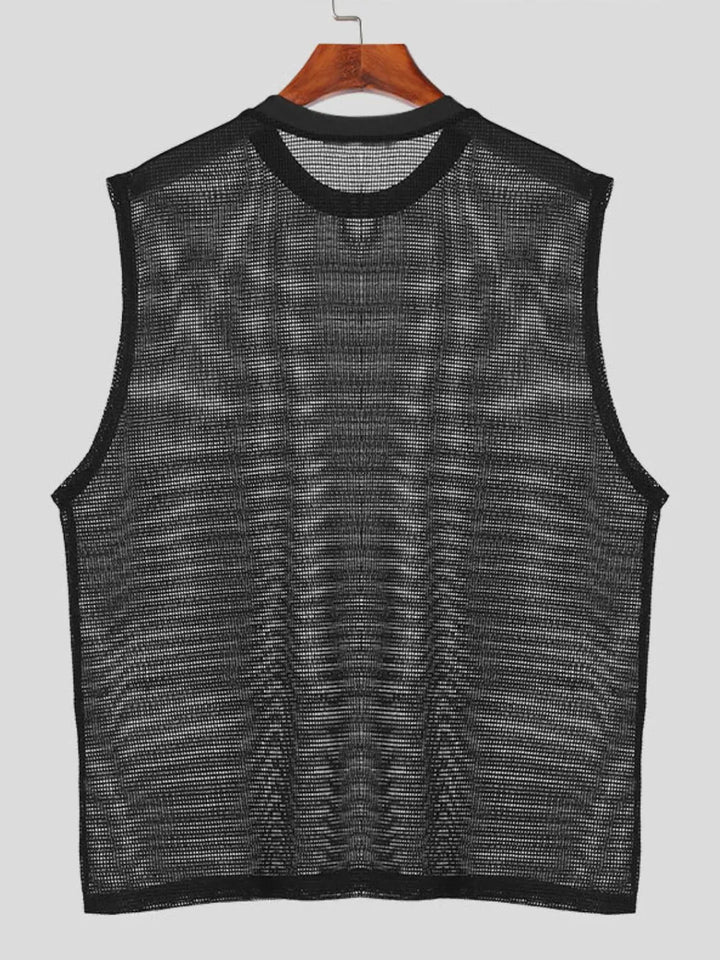 Men's Full Size Openwork Round Neck Tank Plus Size