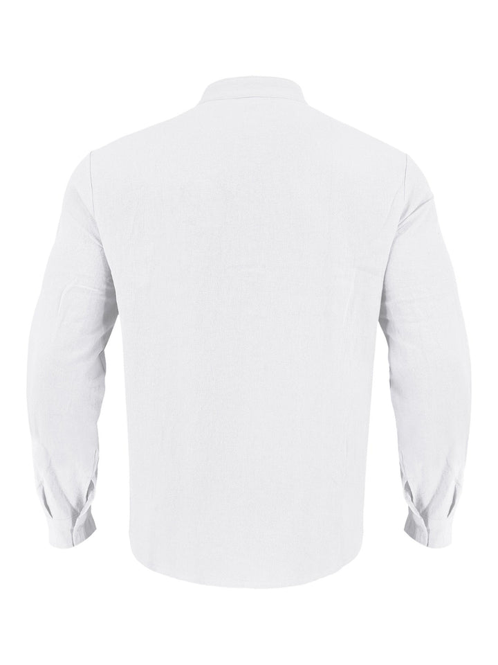 Men's Full Size Button Detail Long Sleeve Shirt Plus Size