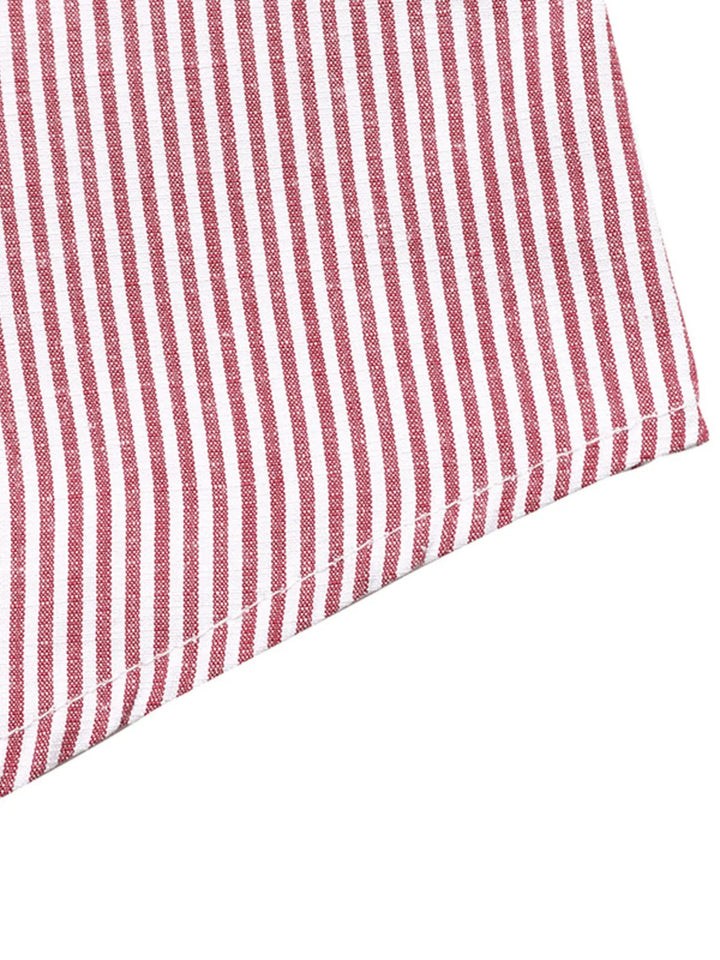 Striped Balloon Sleeve Button-Up Shirt