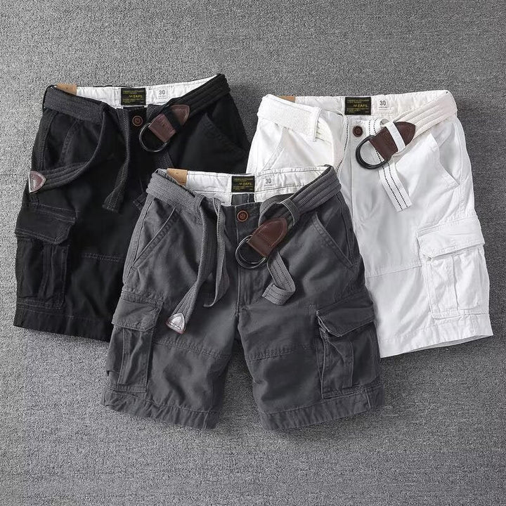 Mens Loose-fit Korean-style Trendy Mid-length Workwear Pants