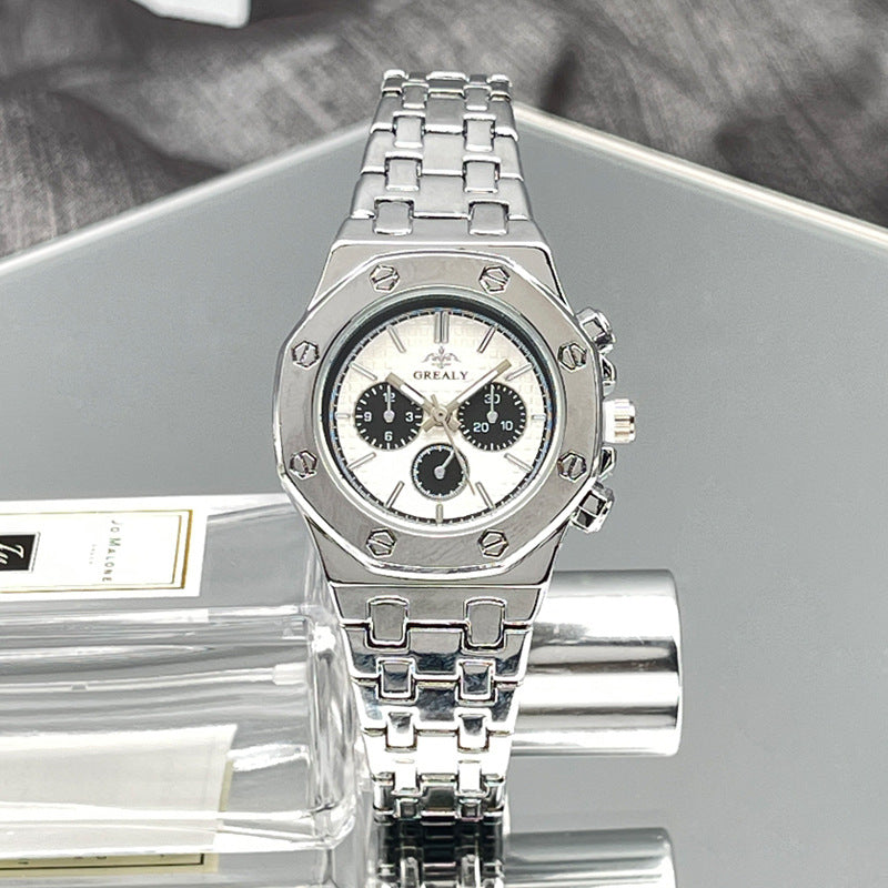 Fashion Men's And Women's Same Steel Belt Quartz With Calendar Waterproof Couple's Watch