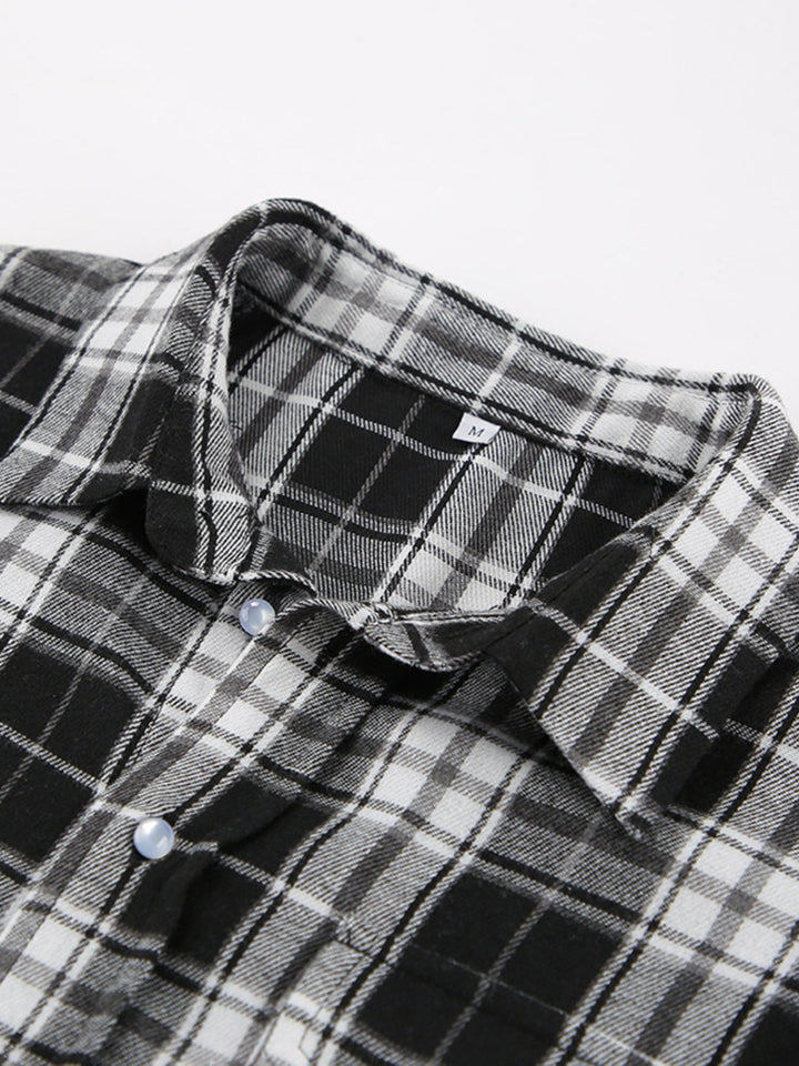 Oversized Plaid Button Up Shirt
