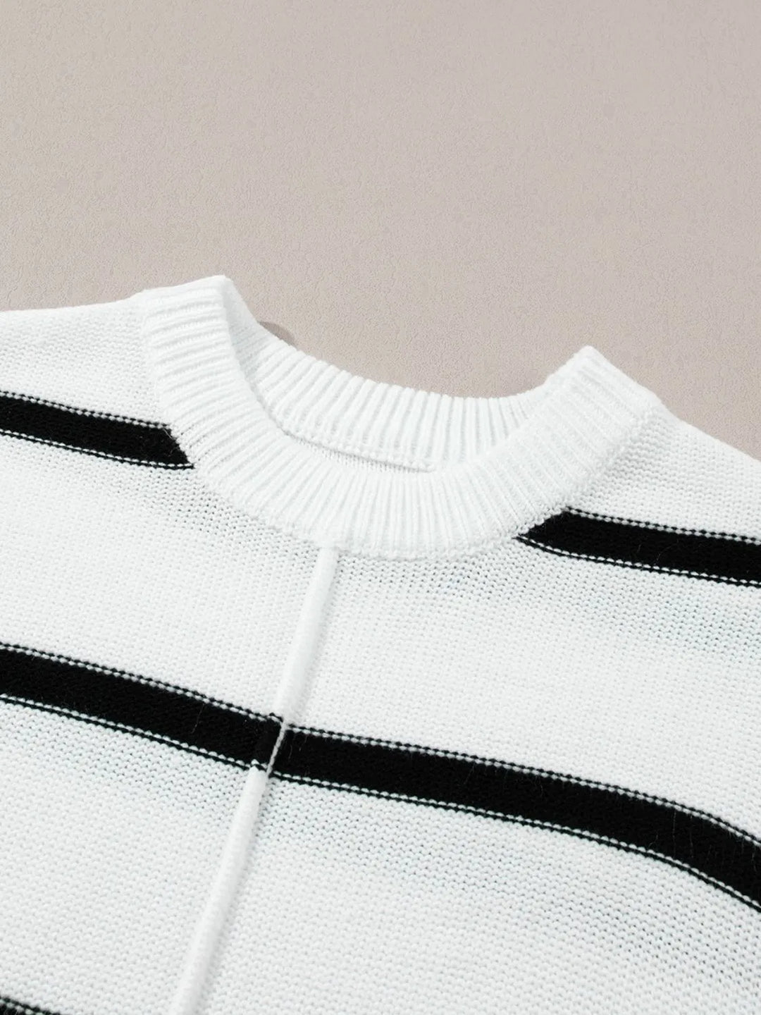 Striped Batwing Sleeve Knit Top
