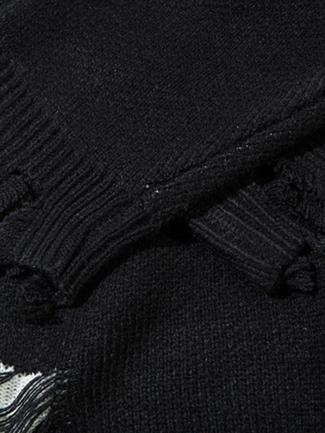 Men's Distressed Chain Detail Oversized Sweater