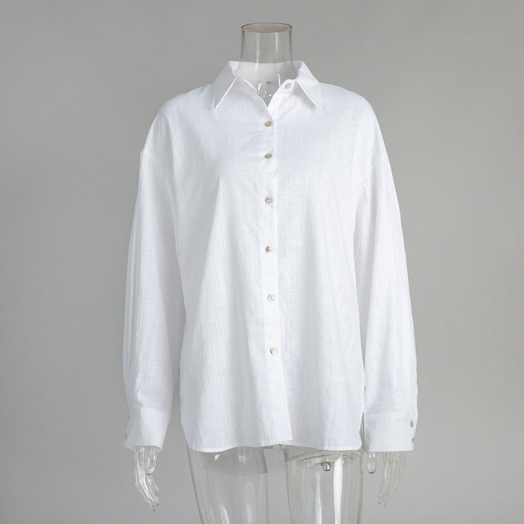 Casual Solid-color Minimalist Loose-fit Shirt