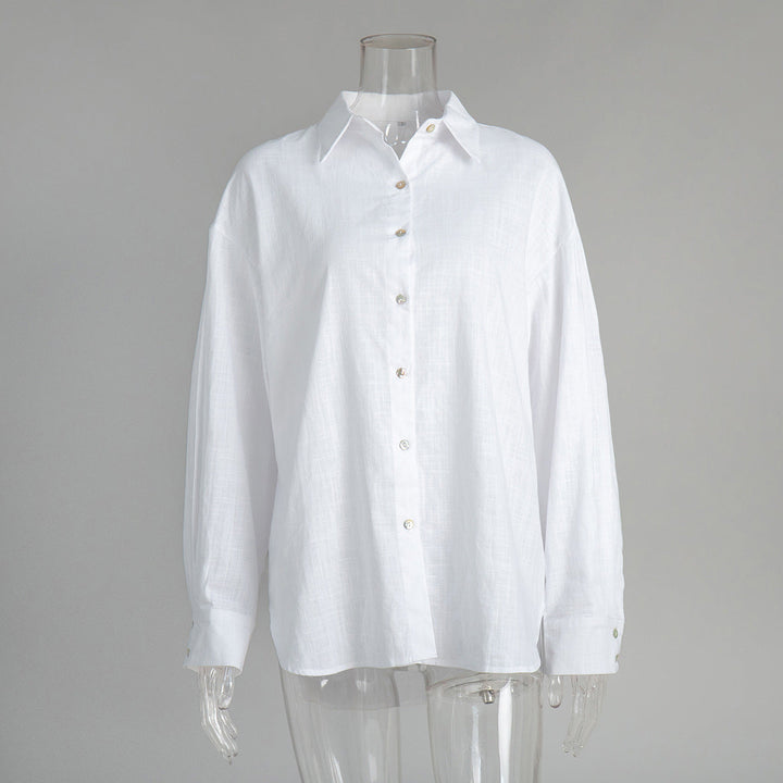 Casual Solid-color Minimalist Loose-fit Shirt