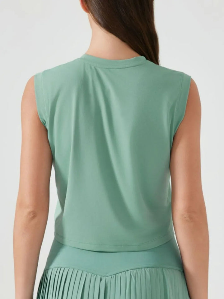Millennia Round Neck Cropped Active Tank
