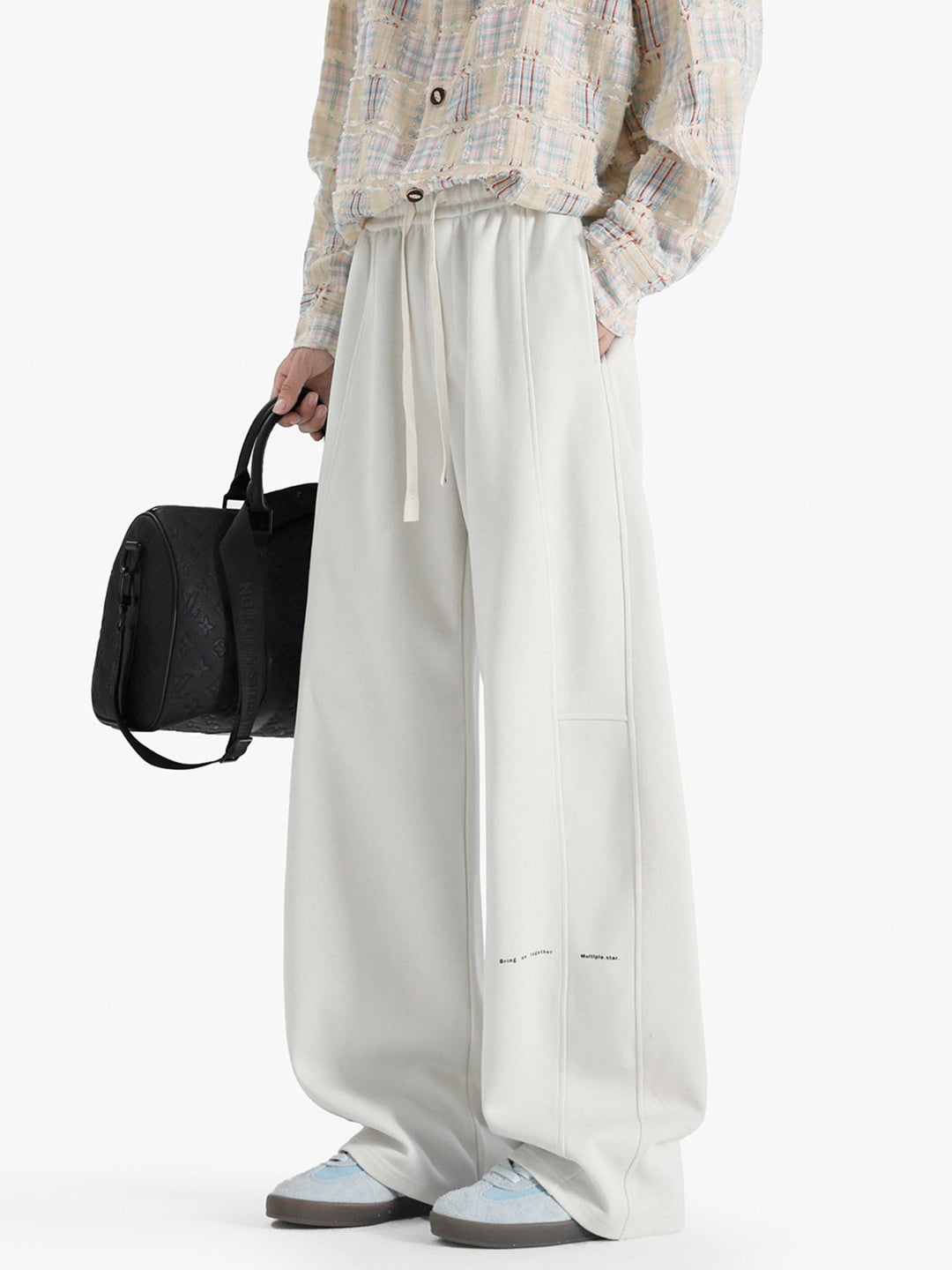 Men's Plus Size Drawstring Wide Leg Casual Pants