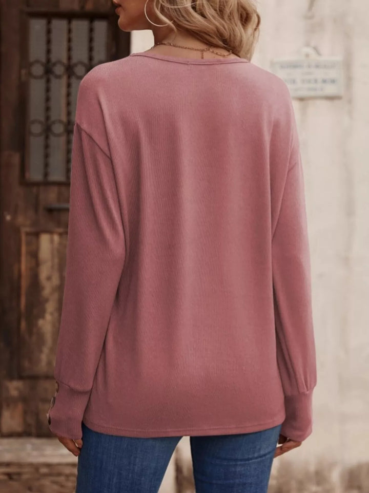 V-Neck Long Sleeve T-Shirt