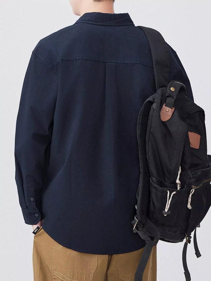 Men's Plus Size Button Up Long Sleeve Shirt