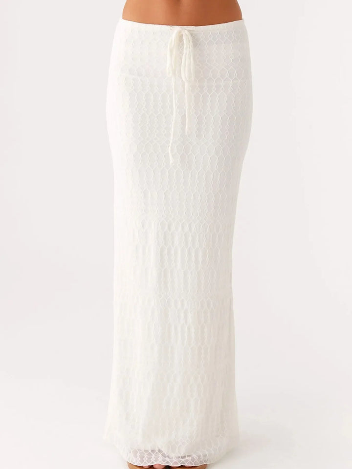 Tie Front Tube Top and Maxi Skirt Set