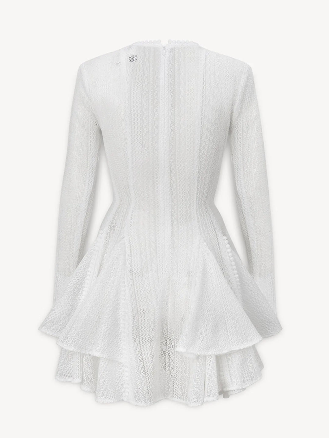 Layered Round Neck Long Sleeve Dress