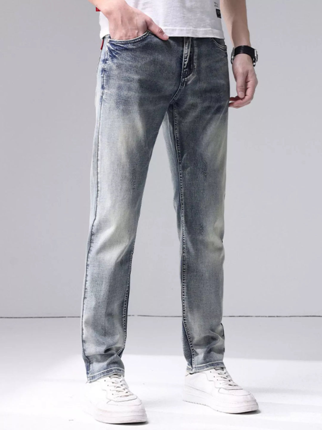 Men's Washed Slim Fit Jeans