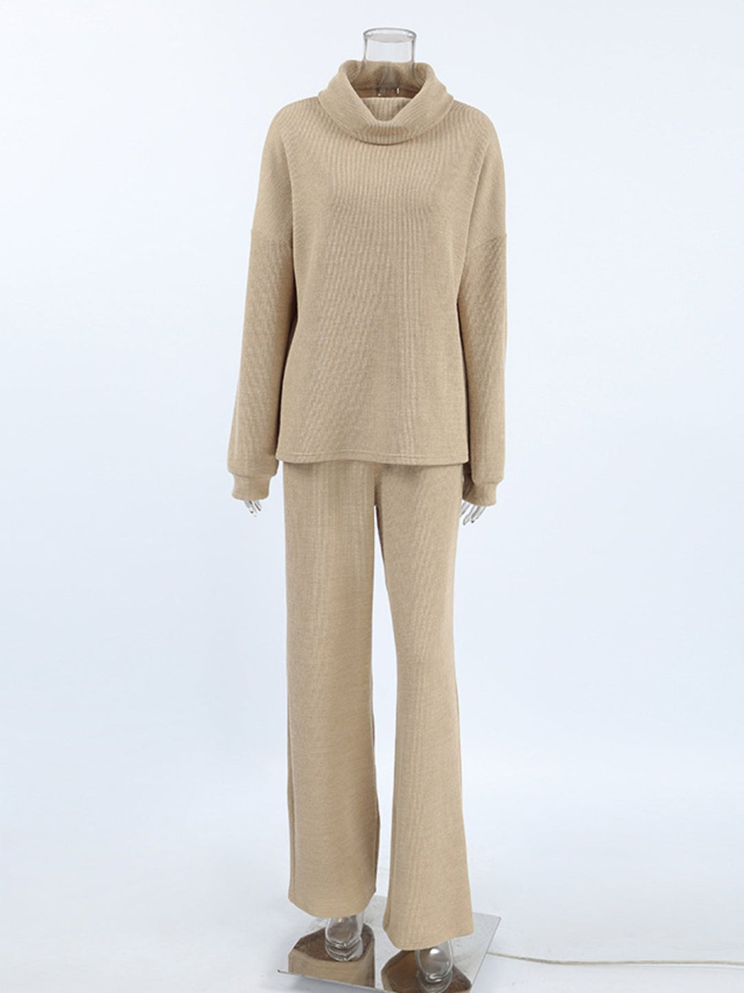Turtleneck Long Sleeve Top and Pants Set