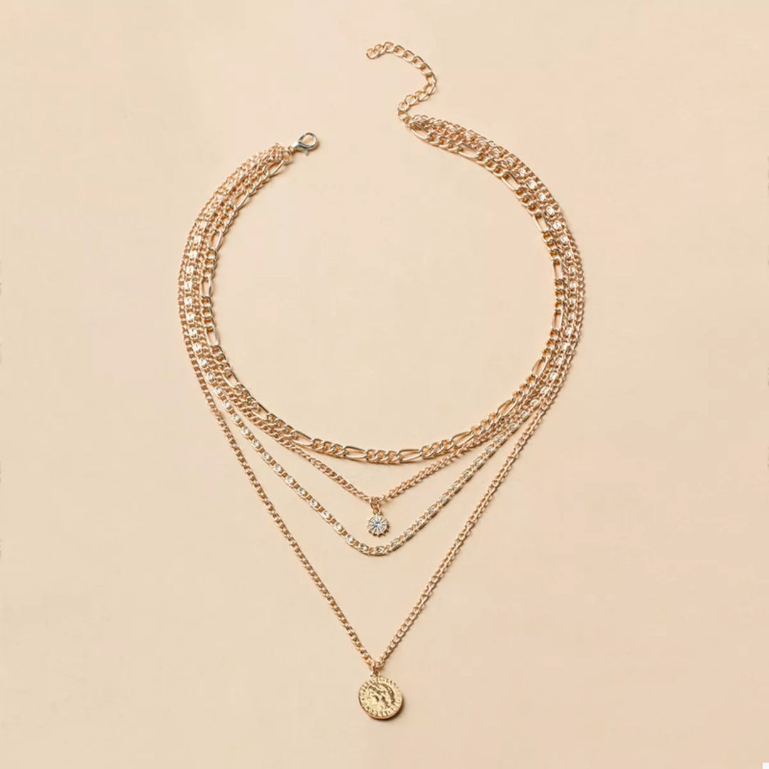 Four Layered Pendant Necklace