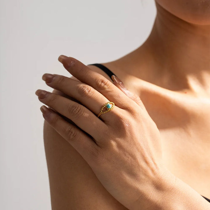 Turquoise Eye Design Ring