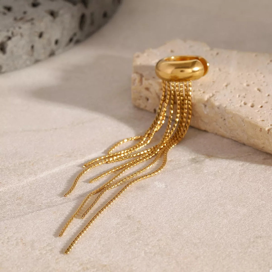 18K Gold-Plated Chain Fringe Earrings