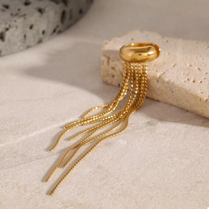 18K Gold-Plated Chain Fringe Earrings