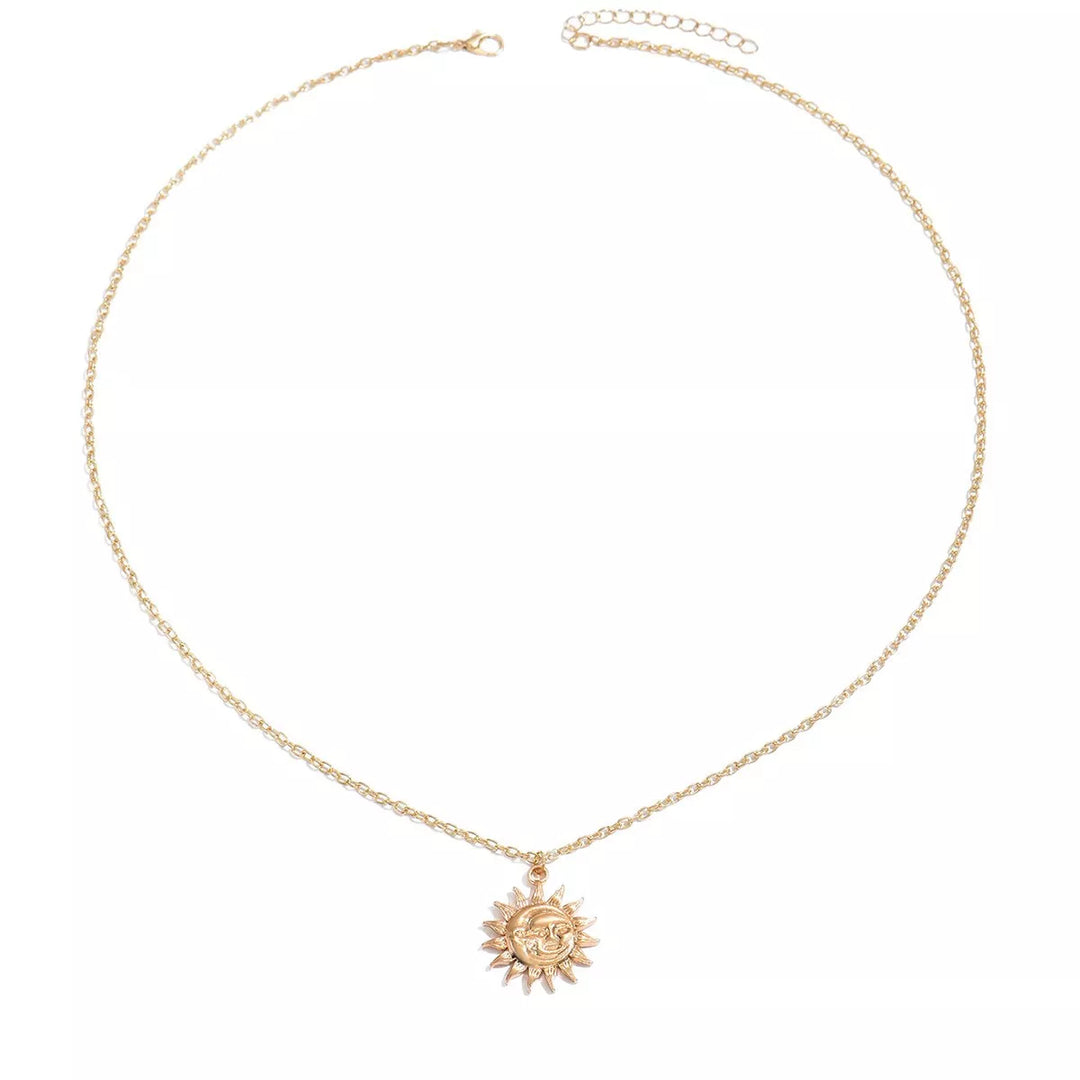 18K Gold-Plated Sunburst Pendant Necklace