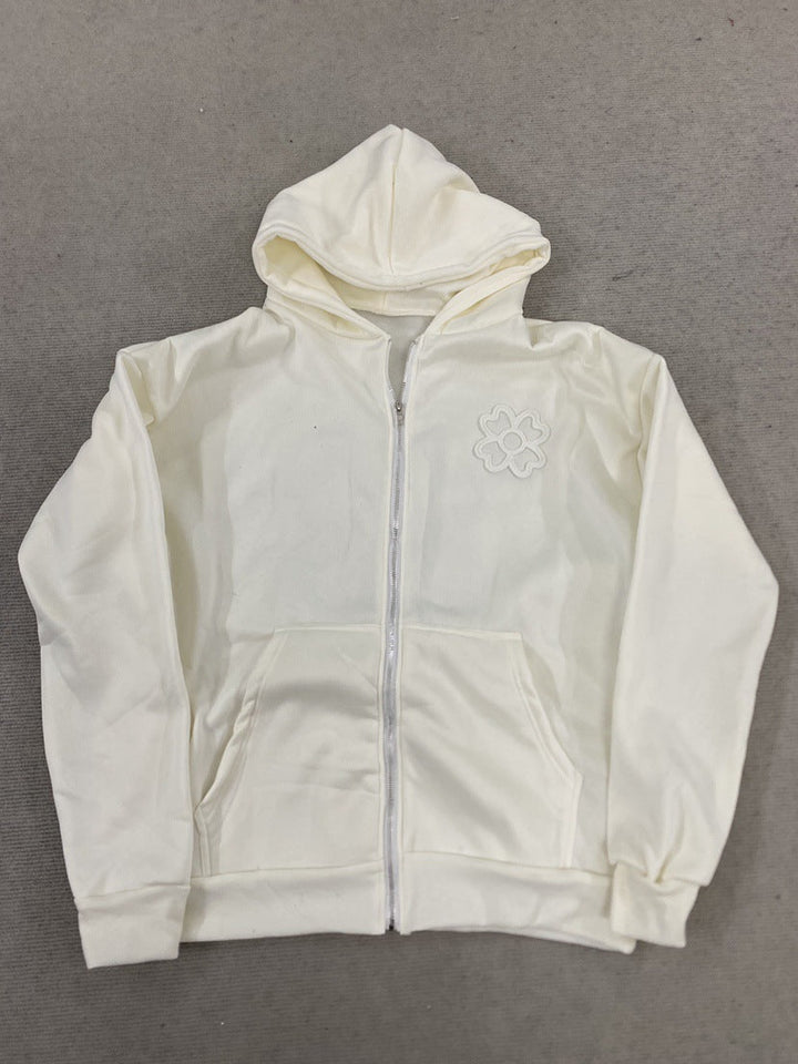 Loose-fit Tailored Hooded Zip-up Sweatshirt Jacket