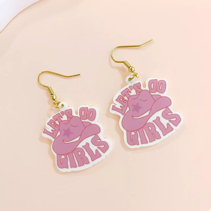 Cowgirl Hat Dangle Earrings