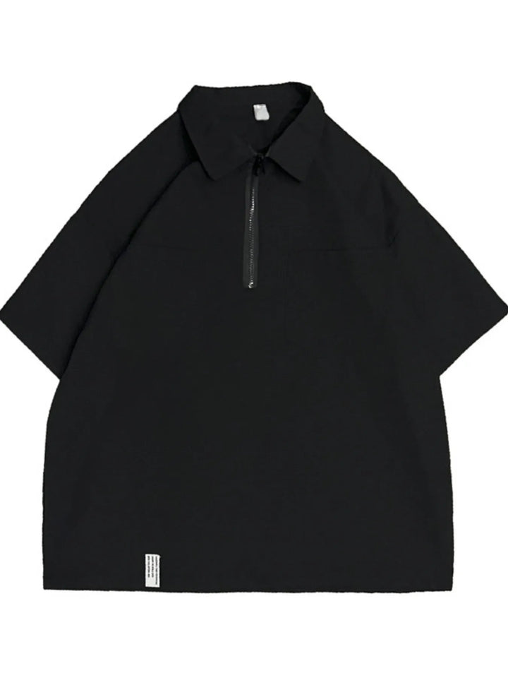 Men's Half-Zip Oversized Blouse