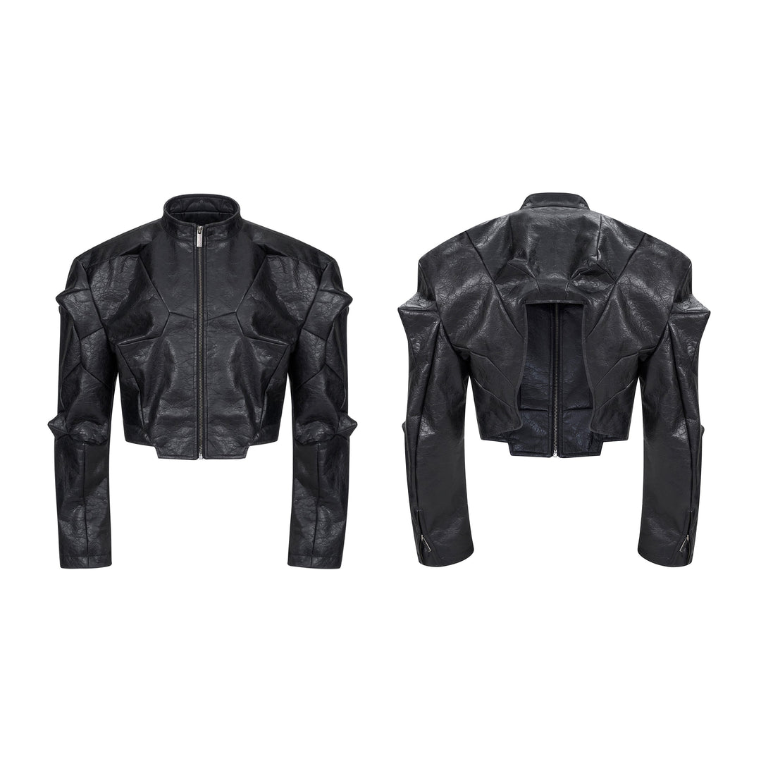 Special-shaped Deconstruction Stitching Pu Leather Pants Men's Autumn