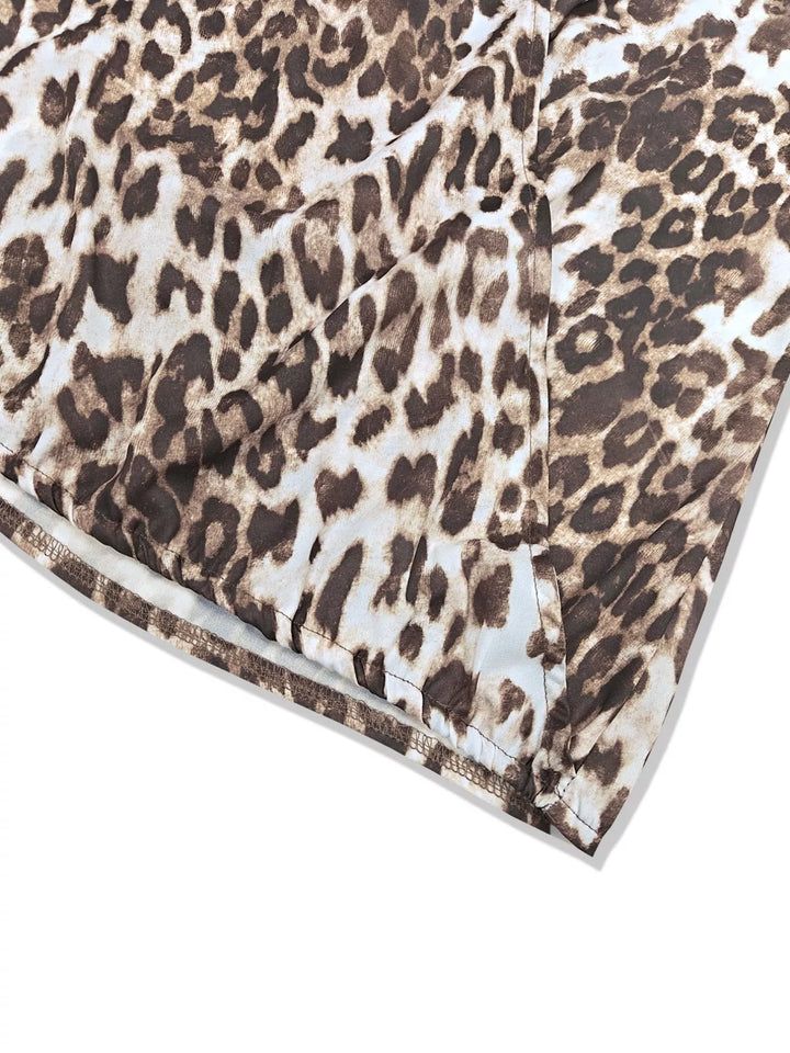 Leopard Sleeveless Top and Skort Set