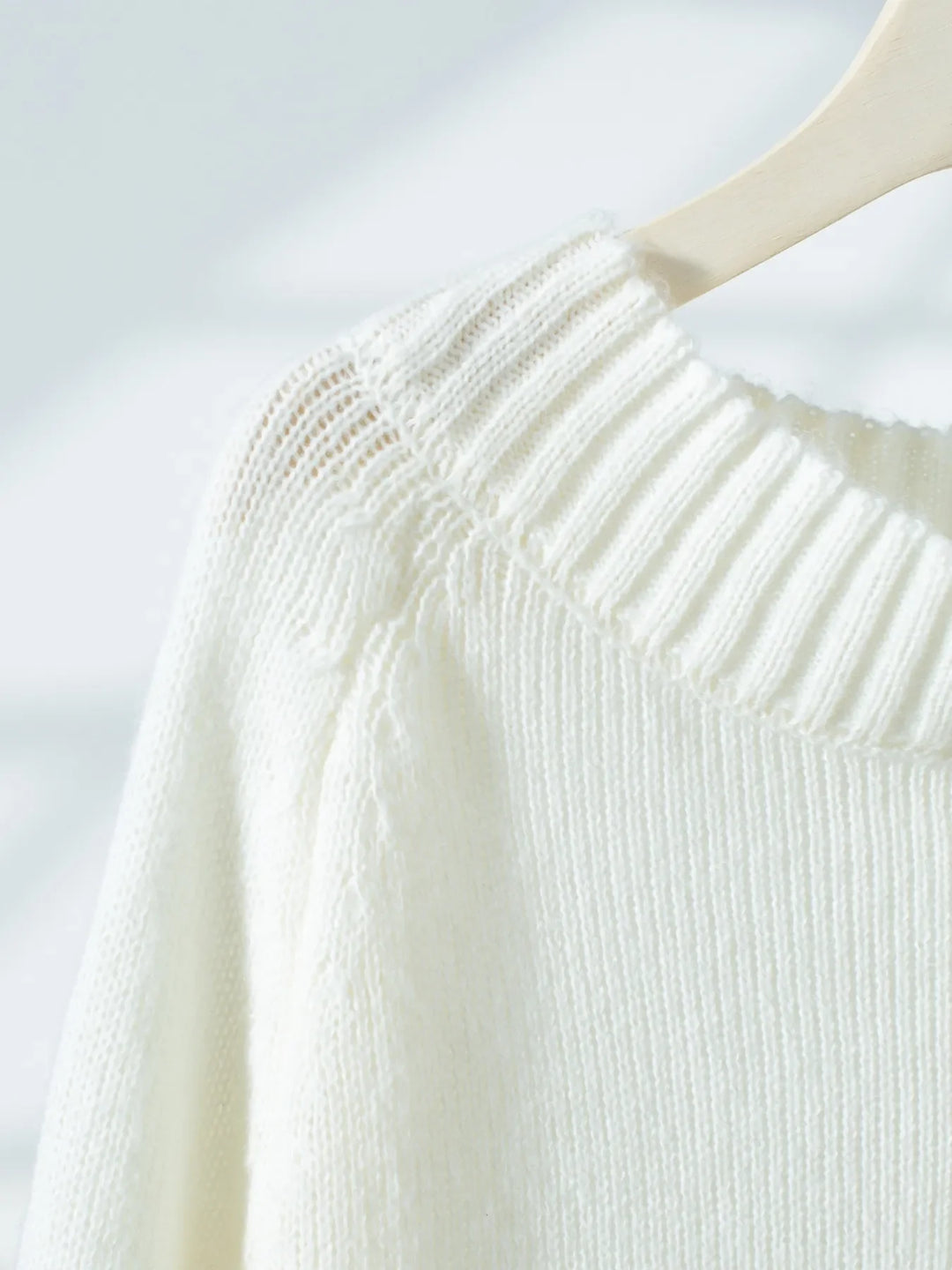 Ribbed Knit Boat Neck Sweater