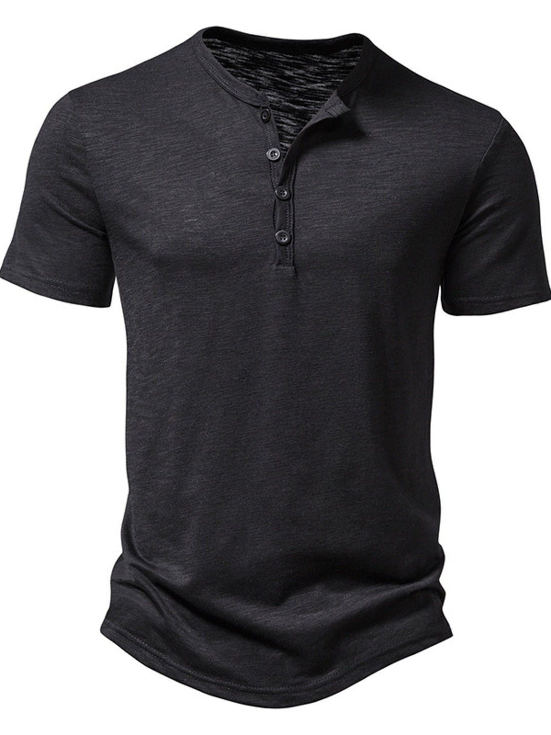 Men's Casual Button Detail T-Shirt
