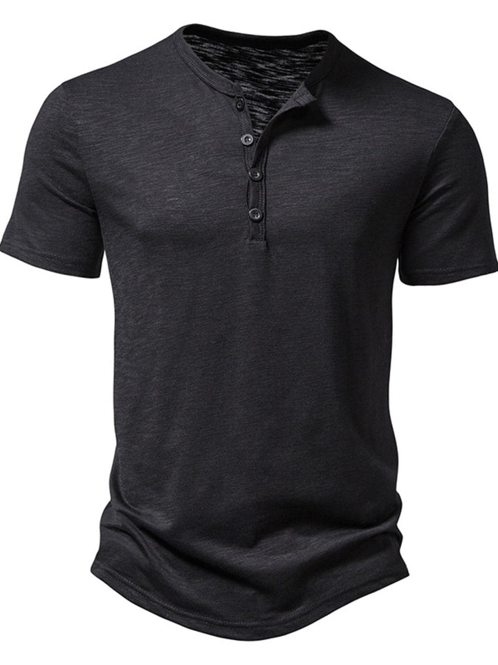 Men's Casual Button Detail T-Shirt