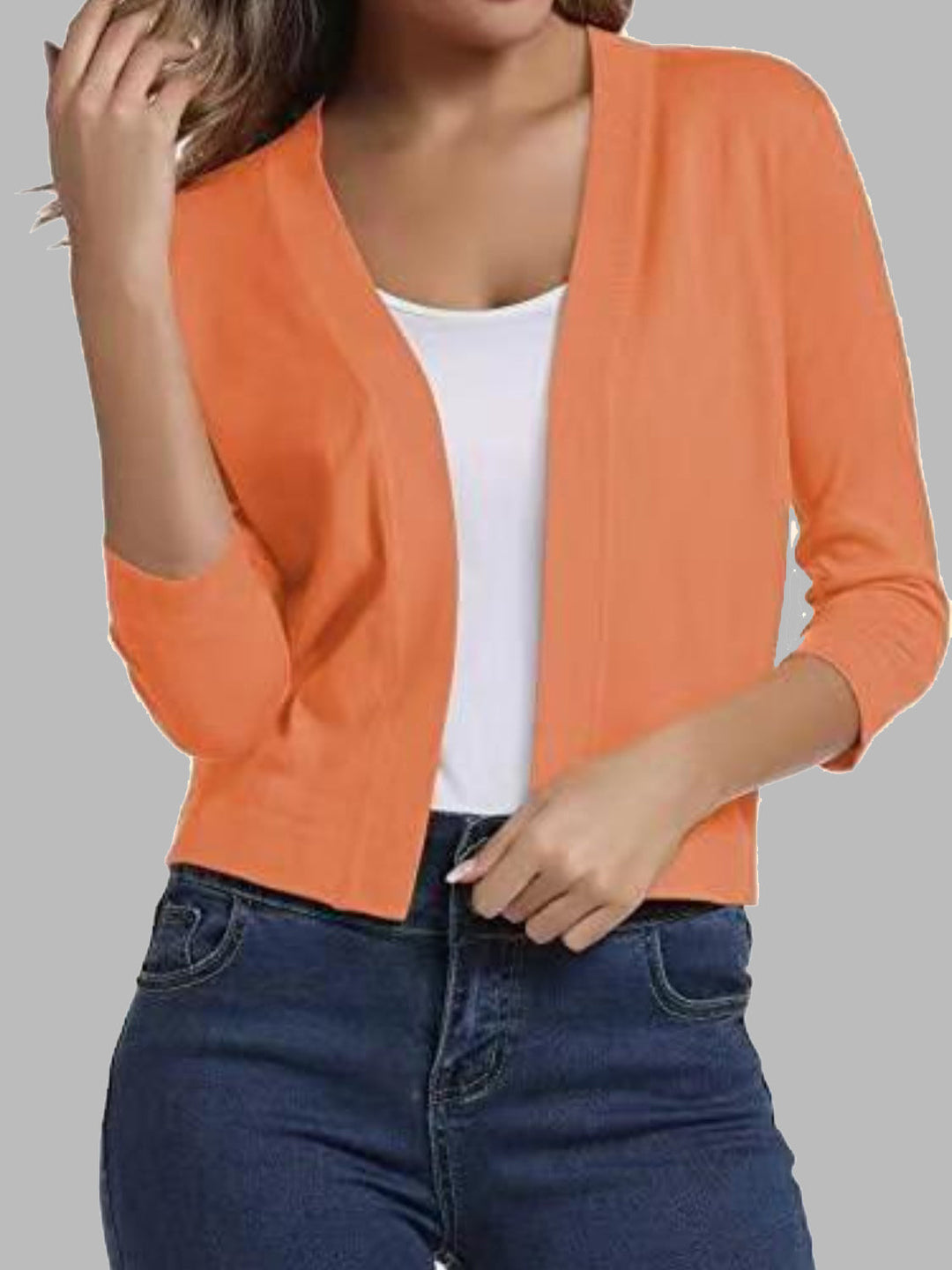 Viscose Blend Open Front Cardigan